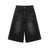 REDDACHiC Retro Y2k Baggy Jorts Women Men Whiskers Black Jeans Low Waist Casual Wide Pants Frayed Denim Shorts Big Size Clothes - Lootquake