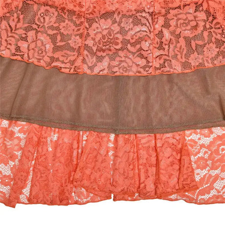 Mozision Floral Lace Sexy Maxi Dress For Women Orange Spaghetti Strap Sleeveless Backless Bodycon Club Party Long Dress Elegant - Lootquake
