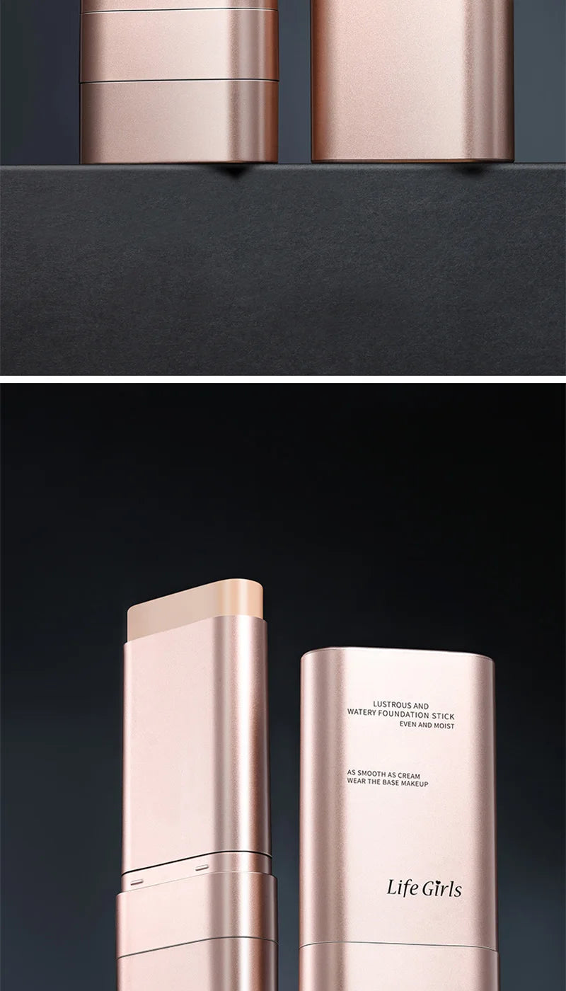 Base de maquillaje hidratante transparente y humectante con perspectiva natural, hidratante, brillante, fina y ligera. Base de maquillaje de doble cabezal rotada, más cómoda, función impermeable, fácil de maquillar, fácil de usar.