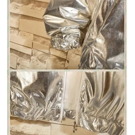 Mens Windbreaker Jackets Nightclub Stage Party Jackets Costume Streetwear Harajuku Hip Hop Reflective Jacket Gold Fashion Coats - Lootquake