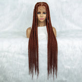 36" Ginger Cornrow & Jumbo Box Braids Wig | Full Lace | #350 Color | Knotless | KIMA Wigs