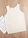 Top Women's loose-fitting striped, spicy Casual Sleeveless Top with round neckline and off-the-shoulder outdoor tank top, summer - Lootquake