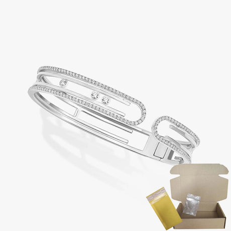 S925 sterling silver women's bracelet, classic MOVE/TWIN series, French diamond bracelet, holiday gift, high-quality jewelry - Lootquake