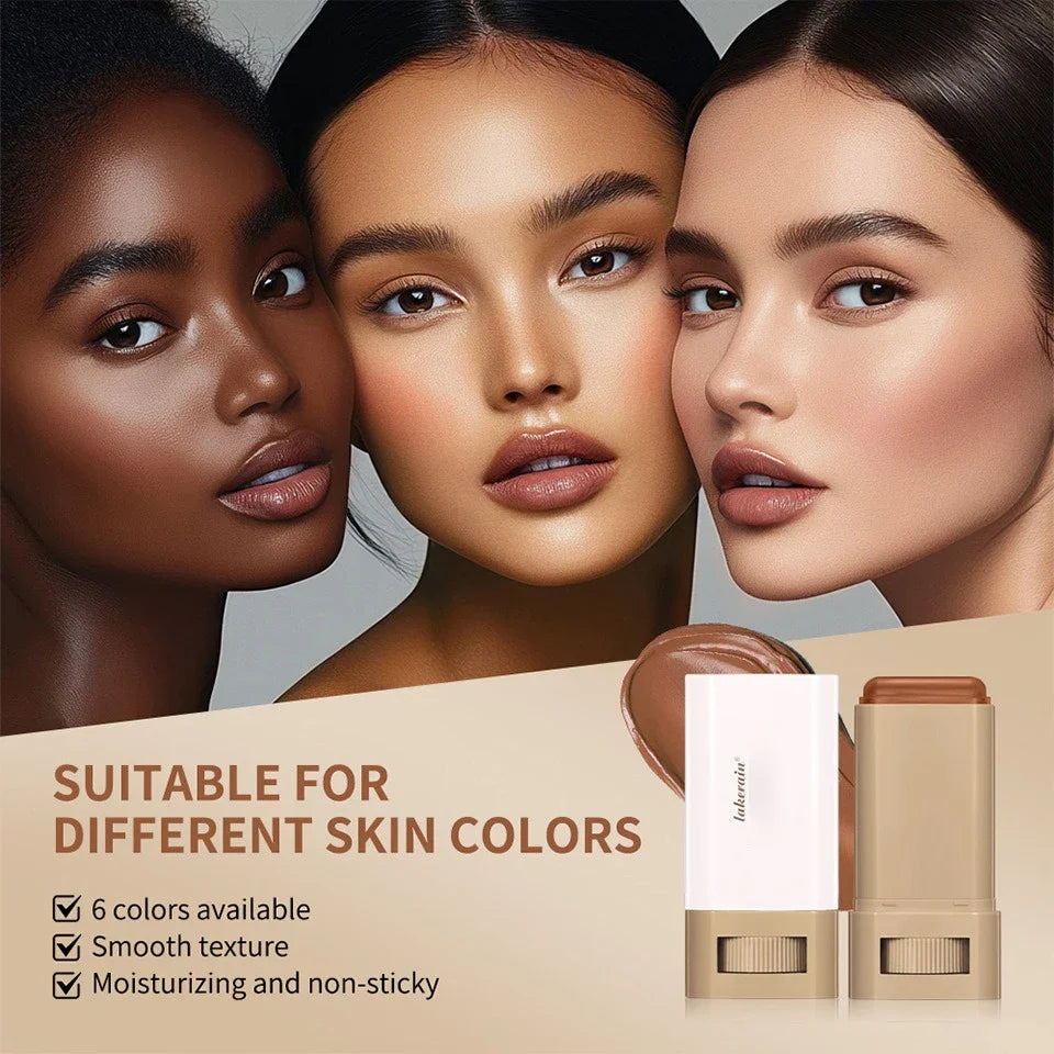 Base de maquillaje en barra, bálsamo, bronceador, borrador, suave, voluminizador, maquillaje impecable de larga duración, cosméticos de belleza facial.