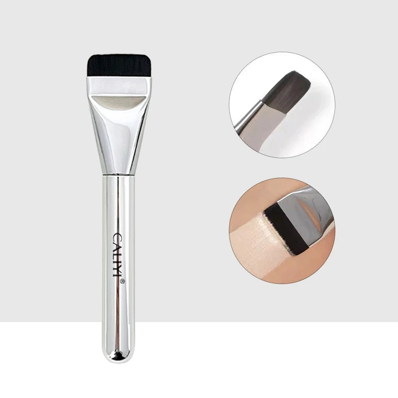Brocha de base de cabeza plana, 1/3 ud., ultrafina, sin marcas, para maquillaje, herramientas cosméticas.