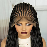 34" Knotless Cornrow Braids Wig | Transparent Lace Frontal | Baby Hair