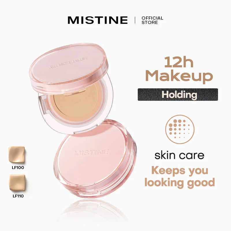 Crema hidratante en polvo Mistine Foundation Air Cushion con acabado natural y húmedo para pieles mixtas (13 g, 1 unidad)