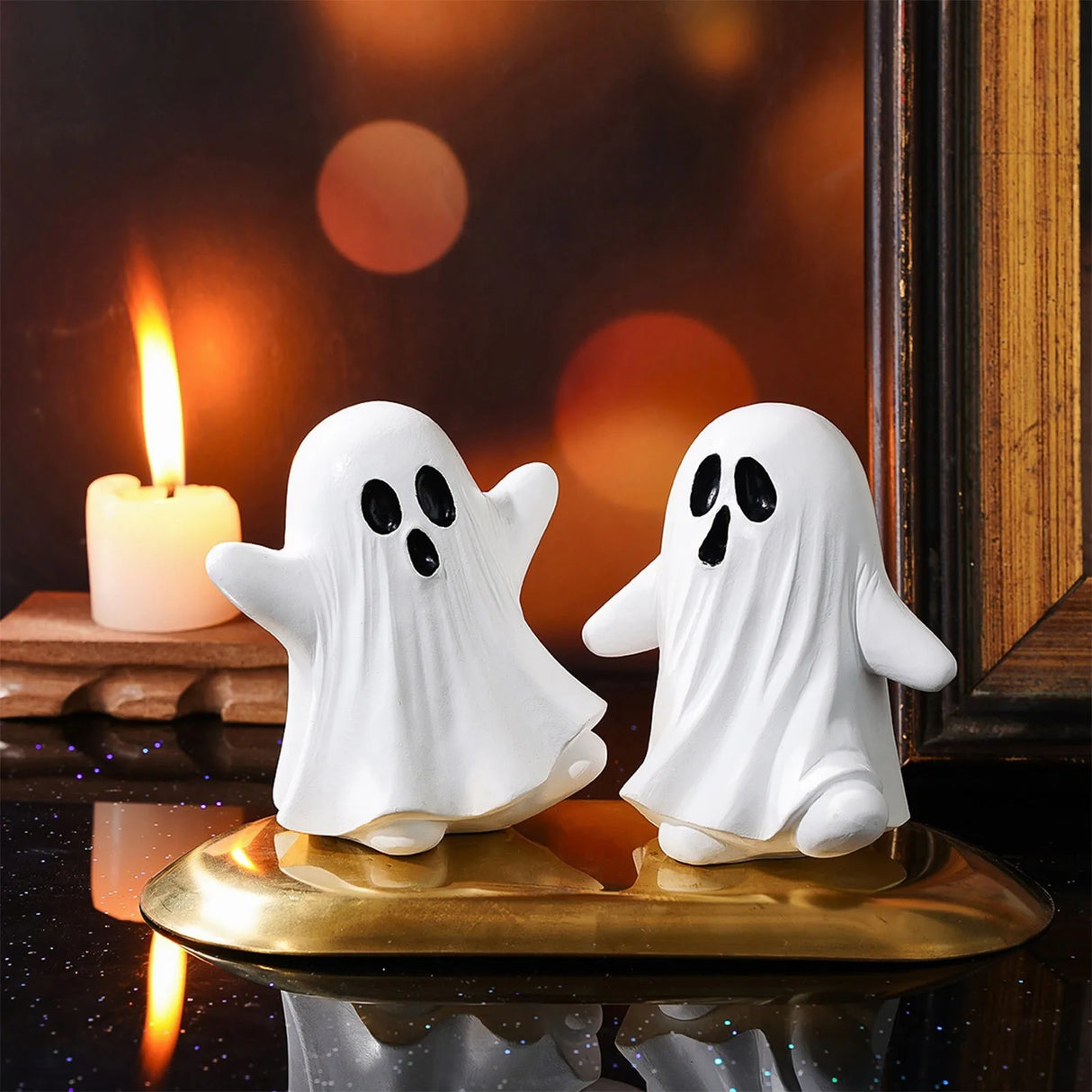 Cute Ghost Decor Set Soft Fabric Halloween Figurine Playful Spooky Home Decoration Adorable Haunted House Accessory