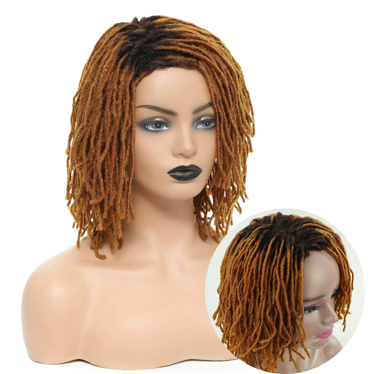 10" Braided Bob Wig | Afro Dreadlock Wig | Curly Ends | Synthetic Crochet Wig | Cosplay
