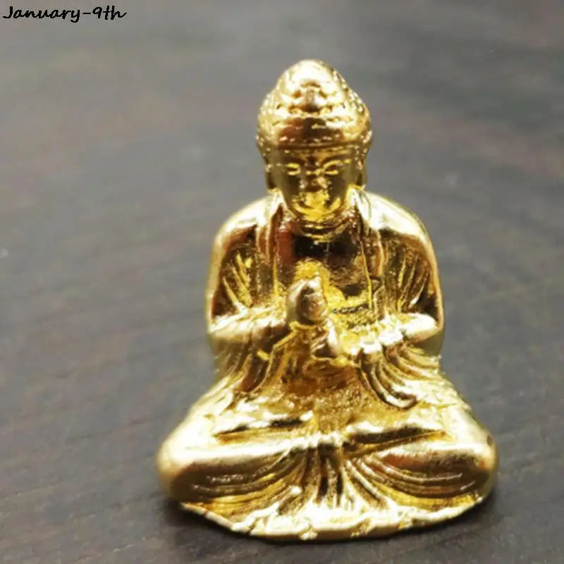 1PC Buddha Statues Copper Sculpture Fengshui Figurine Home Decor Resin Sitting  Miniature 2.8x2.4cm
