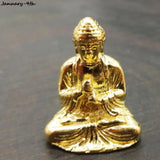 1PC Buddha Statues Copper Sculpture Fengshui Figurine Home Decor Resin Sitting  Miniature 2.8x2.4cm