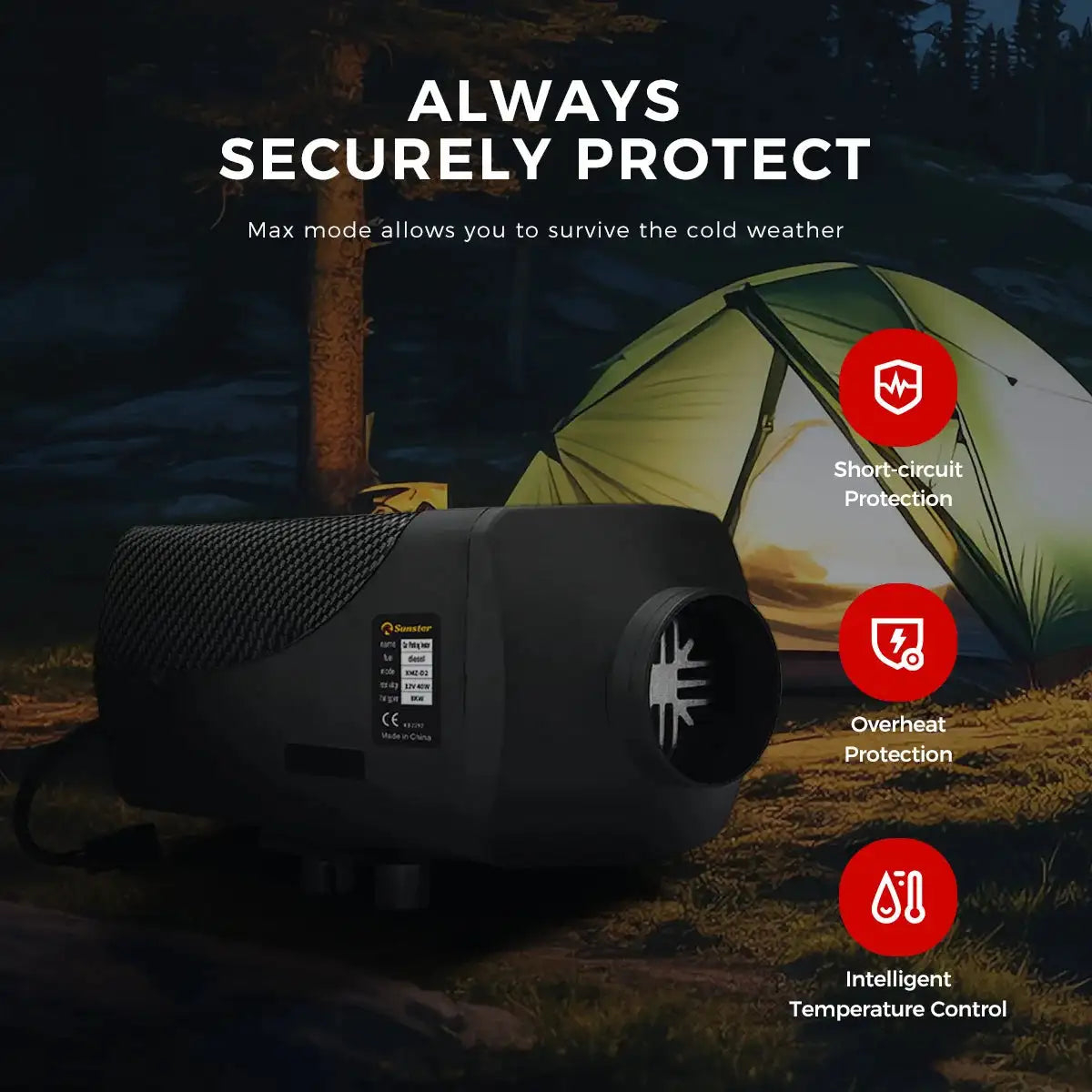 8KW portable Diesel Air Heater 12V&24V bluetooth App & Remote Control w/Automatic Altitude Night Heater for RV tent campervan - Lootquake