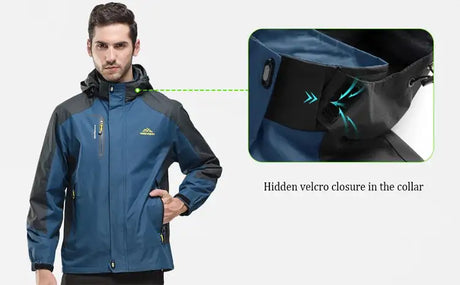 Men Autumn Jacket Camping Hiking Trekking Windbreaker Waterproof With Hood Spring Outdoor Sports Travel Climbing Coats - Lootquake