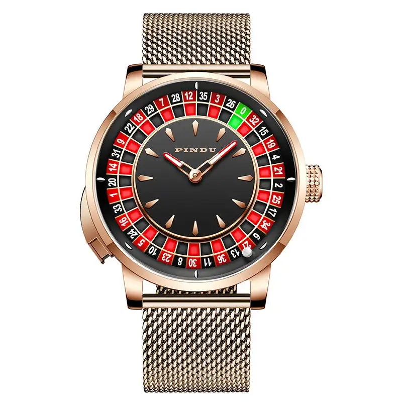 Pindu Player Gambling Series Men's Watch European Roulette Poker Game Fully Automatic Mechanical Sports Design Party Watch - Lootquake