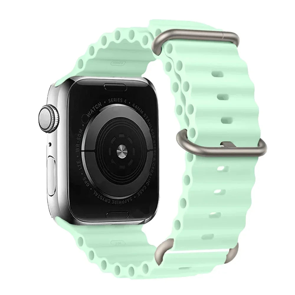 Silicone Strap For watch band 44mm 40mm 49mm 45mm 41mm 38mm accessorie correa bracelet iWatch Ultra 2 series 7 6 5 se 8 9 - Lootquake