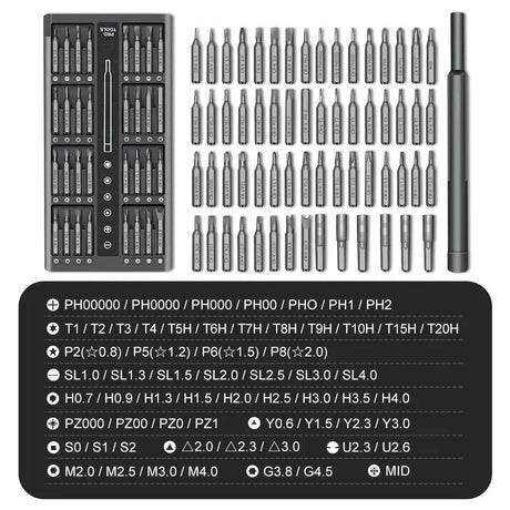 63 in 1 Precision Screwdriver Set Home Hand Repair Tool Kit Magnetic Phillips Drill Bits for iPhone Xiaomi Camera Glasses Watch - Lootquake