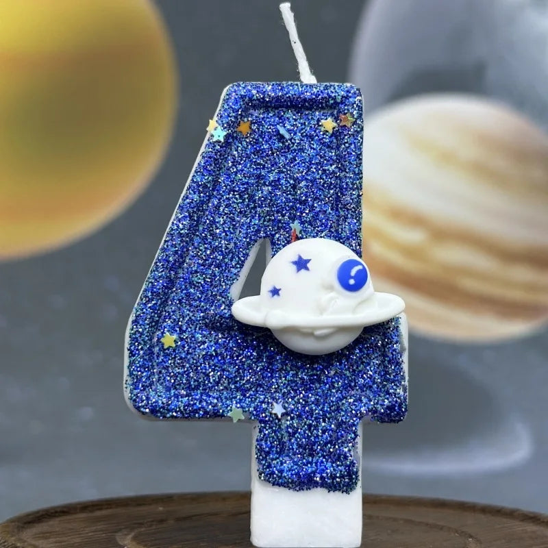 Vela con número, vela azul creativa para pastel de cumpleaños, para usar en fiestas de cumpleaños y decoración de bodas, día de la madre, graduación.