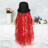 30" Crochet Afro Dreadlocks Bucket Hat Wig | Synthetic Braided Hair | Curly Ends | Black Women