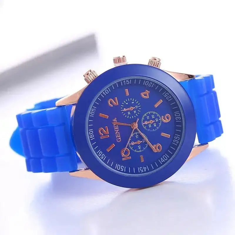 Reloj de pulsera de cuarzo para mujer, marca Ginebra, de silicona, a la moda, femenino