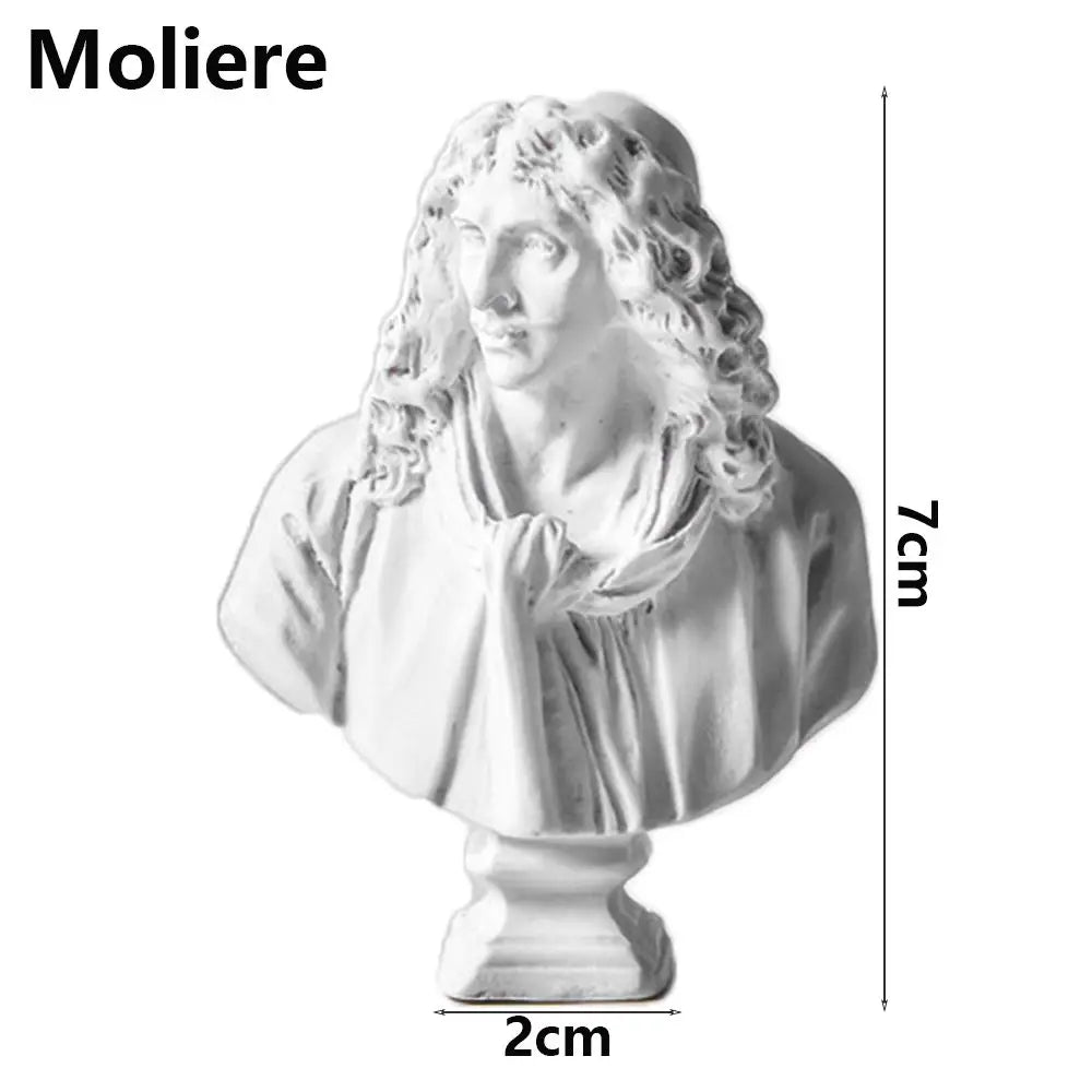 Miniature Desktop Ornament Home Decor Gypsum Portraits Greek Mythology Figurine Famous Sculpture Plaster Bust Statue