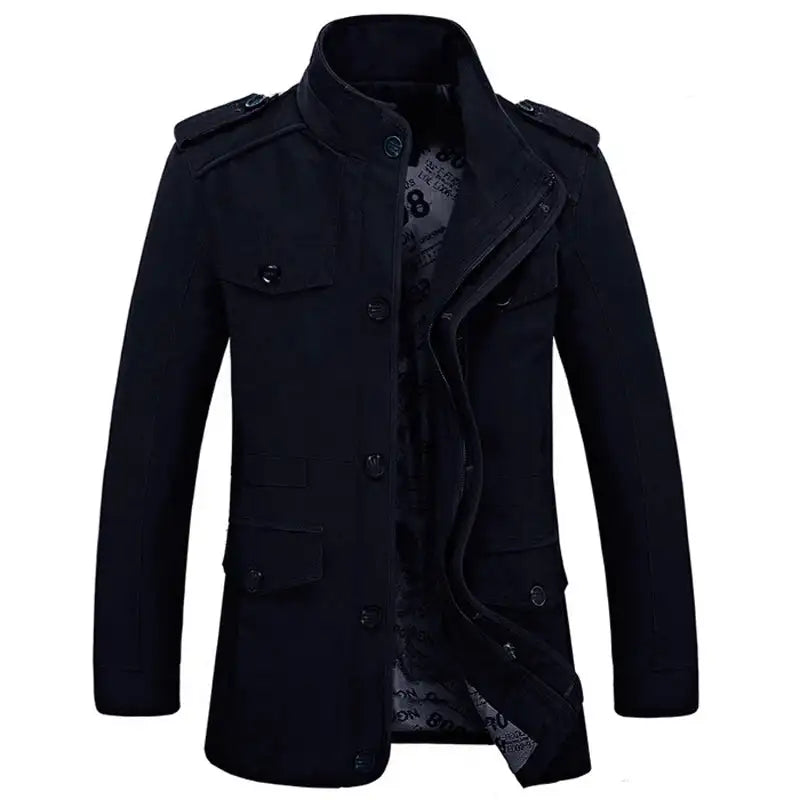 High Quality Men's Casual Jacket 6XL Male Windbreaker Oversized Cotton Classic Jackets Men Clothing Trench Coat A4F5806 - Lootquake