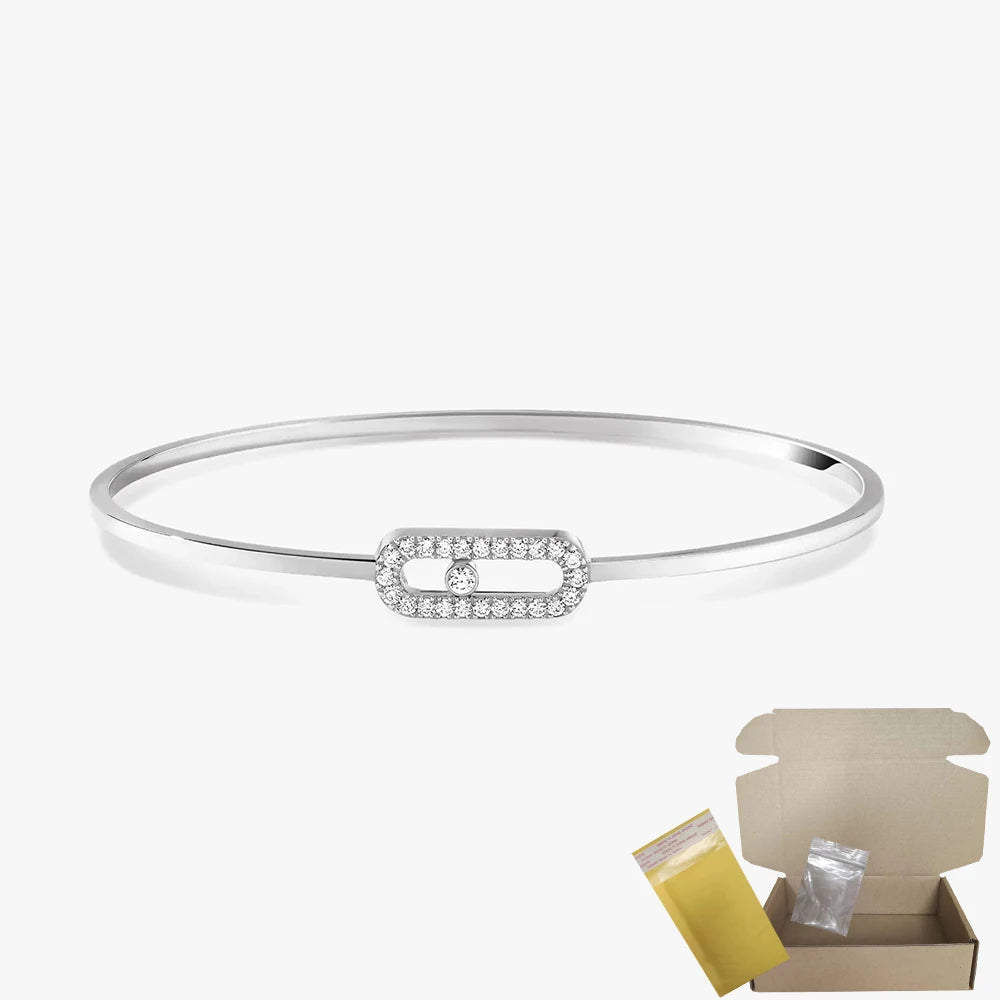 S925 sterling silver women's bracelet, classic MOVE/TWIN series, French diamond bracelet, holiday gift, high-quality jewelry - Lootquake