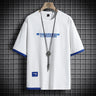 Hip Hop Loose Mens Streetwear T-shirts Casual Classic 2023 Summer Short Sleeves Black White Tshirt Tees Plus Oversize 5XL 6XL - Lootquake