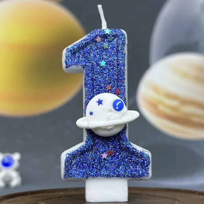 Vela con número, vela azul creativa para pastel de cumpleaños, para usar en fiestas de cumpleaños y decoración de bodas, día de la madre, graduación.