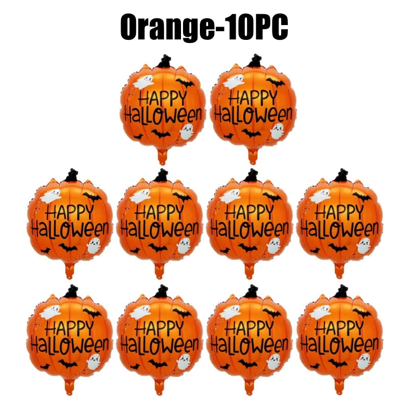Halloween Balloon Decor Set with Pumpkin Skull Foil Balloons for Spooky Themed Party and Fun Cartoon Shaped Balloons