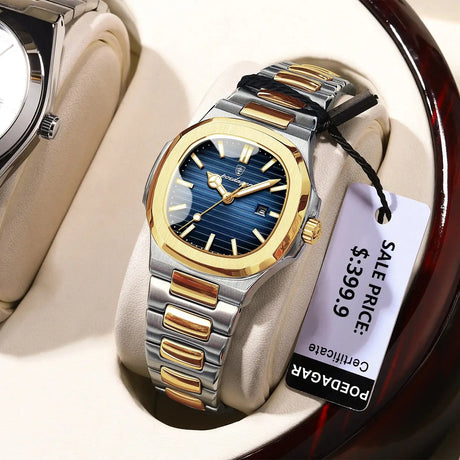 POEDAGAR Luxury Square Watch for Woman Waterproof Luminous Date Ladies Watch Stainless Steel Quartz Women's Watches Female Reloj - Lootquake