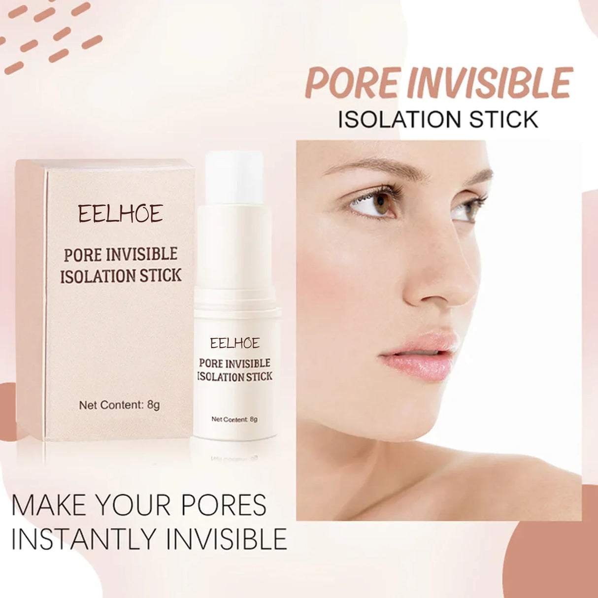 Prebase de maquillaje en barra Invisible Pore Stick Herramientas y accesorios de maquillaje femenino No se arruga Resistente al agua Duradero Sin separación Elf Makeup