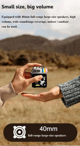 Mini haut-parleur Bluetooth intelligent à écran tactile, lecteur audio portable, appel mains libres sans fil, boîte à musique MP3, prise en charge de la lecture TF, contrôle par application