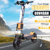 Escooter X8PRO 2025 - Patinete eléctrico todoterreno para adultos, 8000 W, 60 V, 40 Ah, 13-14 pulgadas, motor dual, velocidad máxima: 100 km/h, kilometraje máximo: 120 km