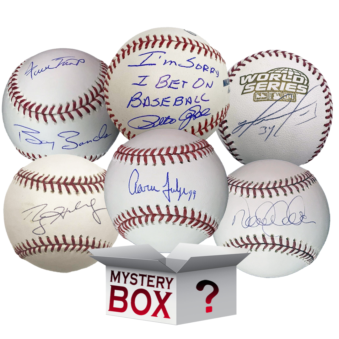 Caja misteriosa de béisbol oficial de la MLB autografiada/firmada por Rawlings con PSA JSA o Beckett COA 