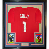 Camiseta enmarcada y autografiada de Hope Solo, 35 x 39, roja, de la selección de fútbol de EE. UU., Copa del Mundo, JSA COA