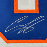 Camiseta de hockey blanca de Nueva York de 35 x 39, enmarcada, autografiada y firmada por Ilya Sorokin (JSA COA)