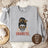 Momster Skeleton Leopard Messy Bun Halloween Sweatshirt-0