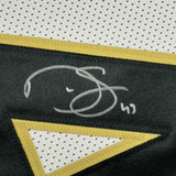 Camiseta de fútbol americano blanca de Nueva Orleans, enmarcada, autografiada y firmada por Darren Sproles, 35 x 39, JSA COA