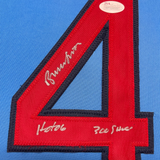 Camiseta de béisbol azul de San Luis, enmarcada, autografiada y firmada por Bruce Sutter, HOF 06, 35 x 39, JSA COA