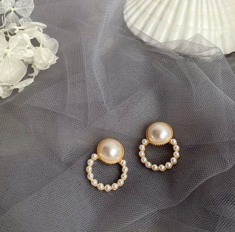 French retro pearl earrings female earrings - Lootquake