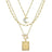 MJartoria Layered Initial Necklaces for Women Trendy 14K Gold Plated Simple Moon Choker Square Letter Pendant Necklace Paperclip Chain Necklace Gold Necklaces Jewelry Gifts (Gold T) - Lootquake