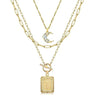 MJartoria Layered Initial Necklaces for Women Trendy 14K Gold Plated Simple Moon Choker Square Letter Pendant Necklace Paperclip Chain Necklace Gold Necklaces Jewelry Gifts (Gold T) - Lootquake