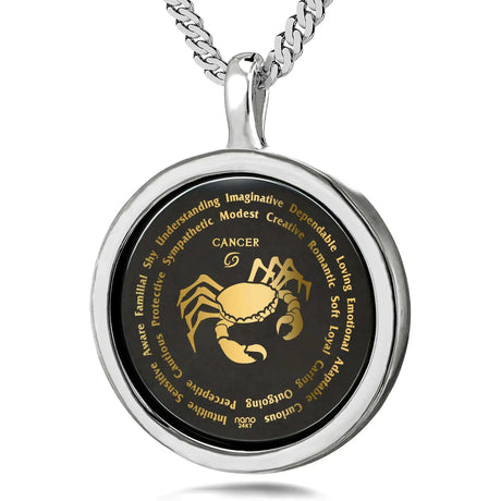 Cancer Necklaces for Lovers of the Zodiac 24k Gold Inscribed - Lootquake