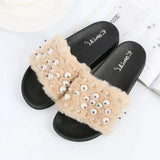 Pearl Shoes, Fur Shoes, Autumn-Winter Footwear - Lootquake