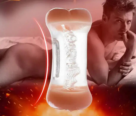 Oix Dual-Entry Transparent Male Masturbator Cup - Lootquake