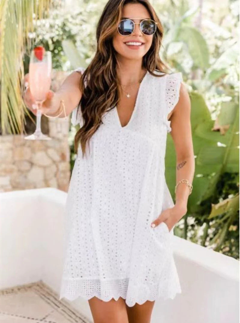 Lace Dresses With Pocket - Lootquake