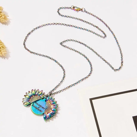 Trendy Sunflower Double-layer Engraved Pendant Necklaces - Lootquake