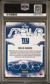 Graded 2024 Panini Rookies & Stars Malik Nabers #SRMNS Stellar Rookies Rookie RC Football Card PSA 10 Gem Mint