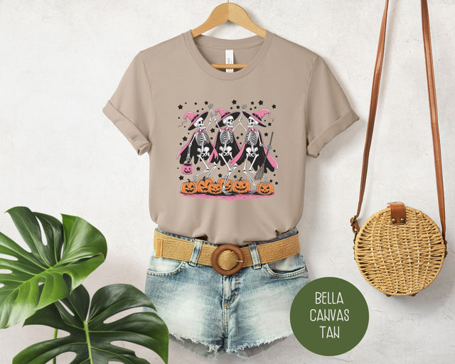 Dancing Skeletons Funny Halloween Shirt-0