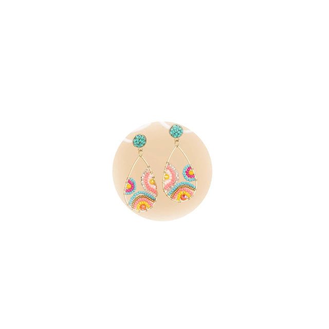Boho Earrings for Women Beaded Earrings Round Earrings Bohemian Earrings Colorful Bead Dangle Earrings Beads Statement Earrings Teardrop Earrings Bohemian Jewelry Gifts - Lootquake